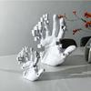 Mosaic Art Palm Abstract Sculpture, Living Room Decoration, Dissolved Hand Drawn Sculpture, Resin Crafts, Modern Exhibition Hall