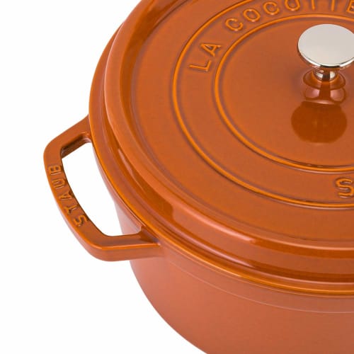 Staub Pico Cocotte Round 28cm Cinnamon (11028806) - Enameled Pot with Handles, Rund Brater Cinnamon. Stylish Pot, Cookware, and Kitchenware.