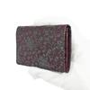 Indenya Inden Business Card Case, Large Capacity, Deerskin, Purple with Black Lacquer, Clematis Pattern, 2501-06-169