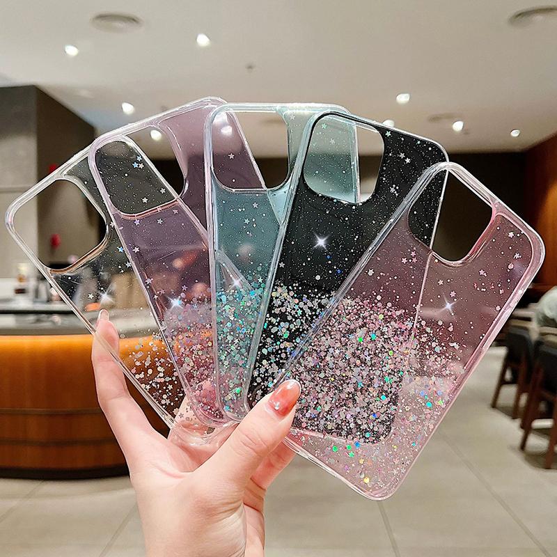 Luxury Transparent Glitter Bling Shiny Clear Soft Case For Redmi A1 S2 Y2 4X 5A 6 6A 7 7A 8 8A 9 9A 10C 10X 11A 12 12C Cover