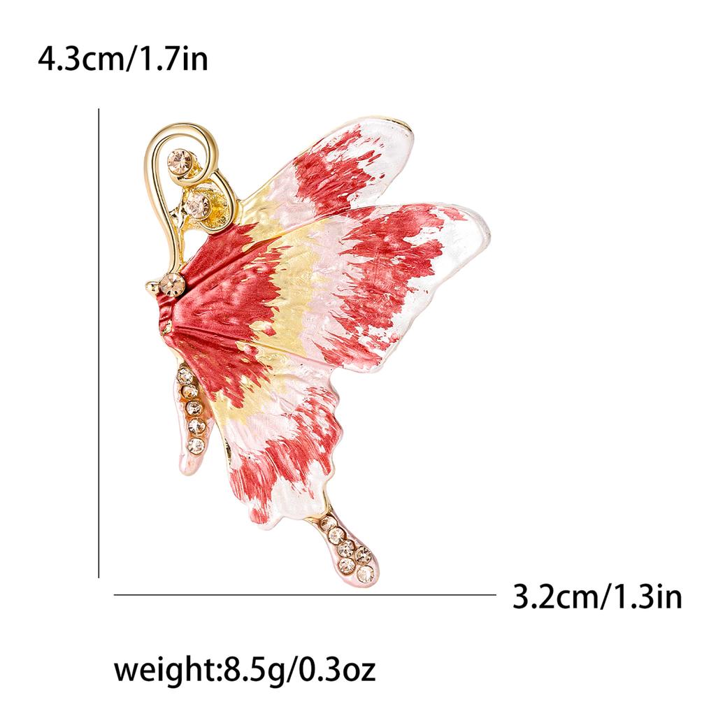 Emalje Sommerfugl Brosjer for Kvinner Unisex Rhinestone Insekt Pins Bankett Fest Ryggsekk Gaver Smykketilbehør