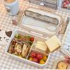 Portable Compartment Lunch Box Plastic Lunchbox Students Offi Bento Box Microwave Food Containers with Chopsticks and Spoon