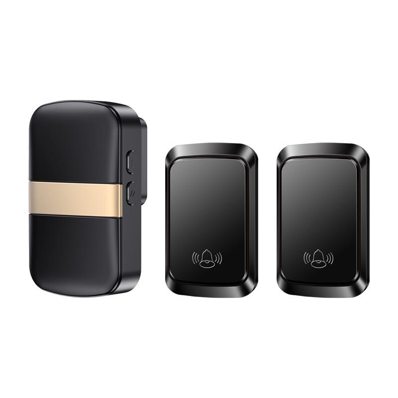 Kajia Si Wireless Waterproof Doorbell - Smart, Self-Powered, Long-Range, Two-to-One, Wall-Penetrating Flash Alert for Home Use Black CN