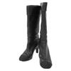 CHANEL [Excellent Condition] G36438 CC Logos Leather Heel Long Boots/ shoes 36 1/2 blackUsed