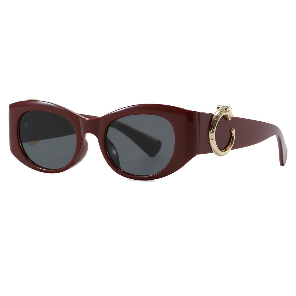 Vintage Punk Polygonal Sunglasses Women New Popular Small Frame Gradient Luxury Sun Glasses Eyeglasses European and American красный