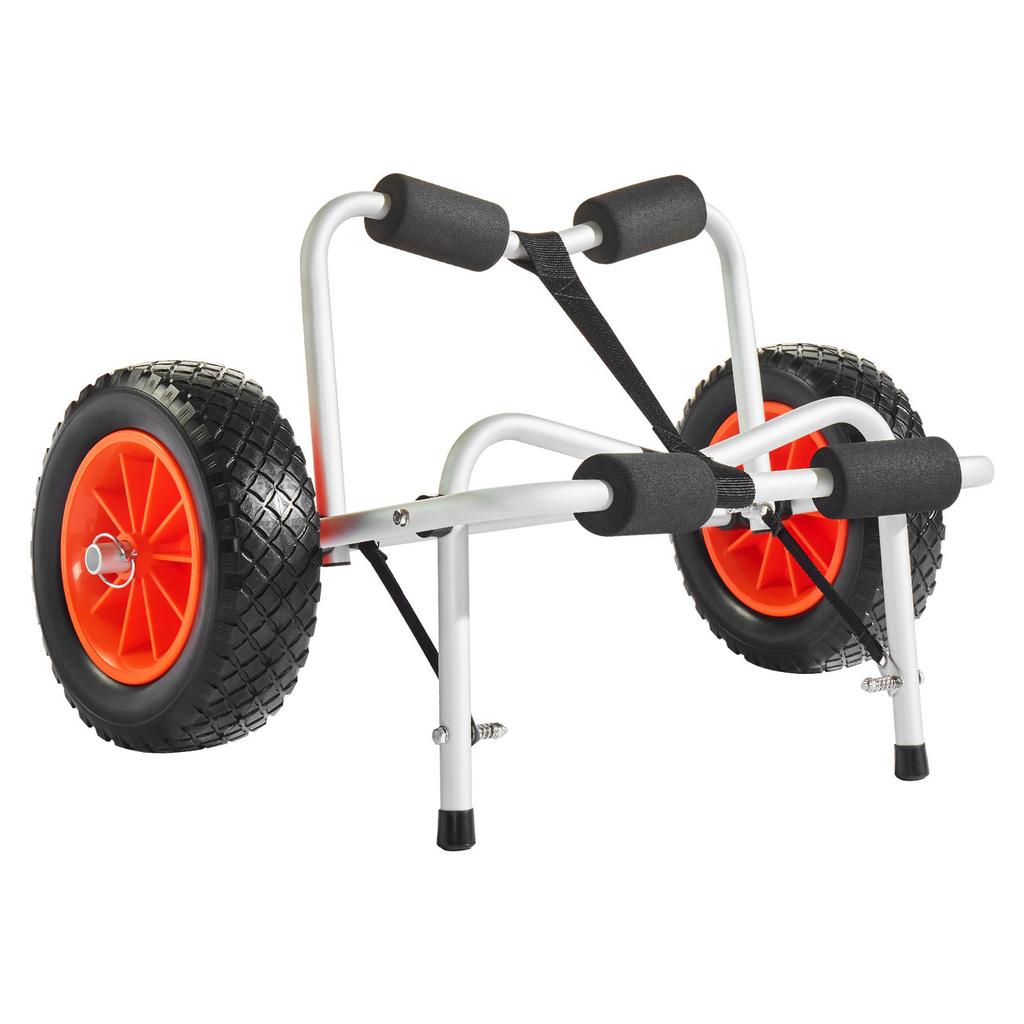 SucceBuy Kayak Cart 250lbs Capacity Foldable Kayak Trolley with 10-inch Solid Rubber Tires & 1 Ratchet Strap for Carrying Kayaks