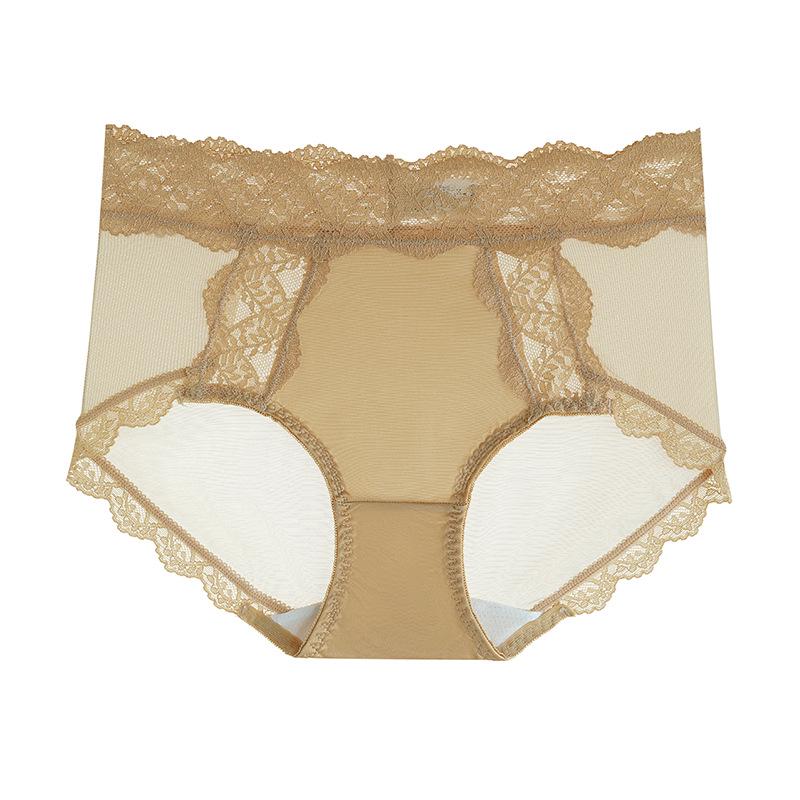 Satin Cool Comfort Damen Slips mit mittelhohem Bund aus Eis-Seide mit atmungsaktivem Maulbeerseiden-Schritt