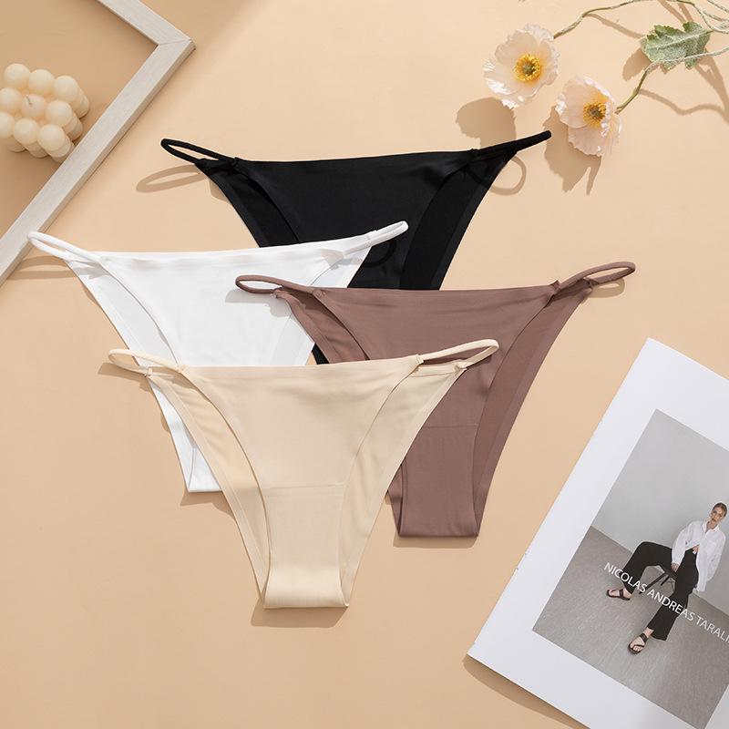 Women's Plus Size Seamless Quick-Dry Breathable Triangle Panties with Cotton Crotch, European Size