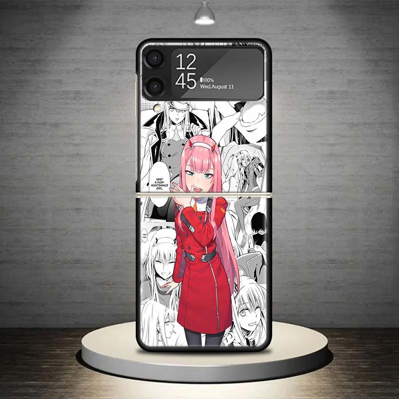 Darling In The FranXX Anime Phone Case For Samsung Galaxy Z Flip 7 6 5 4 3 5G Shockproof Cover Z Flip7 Flip6 ZFlip5 Flip3 Flip4