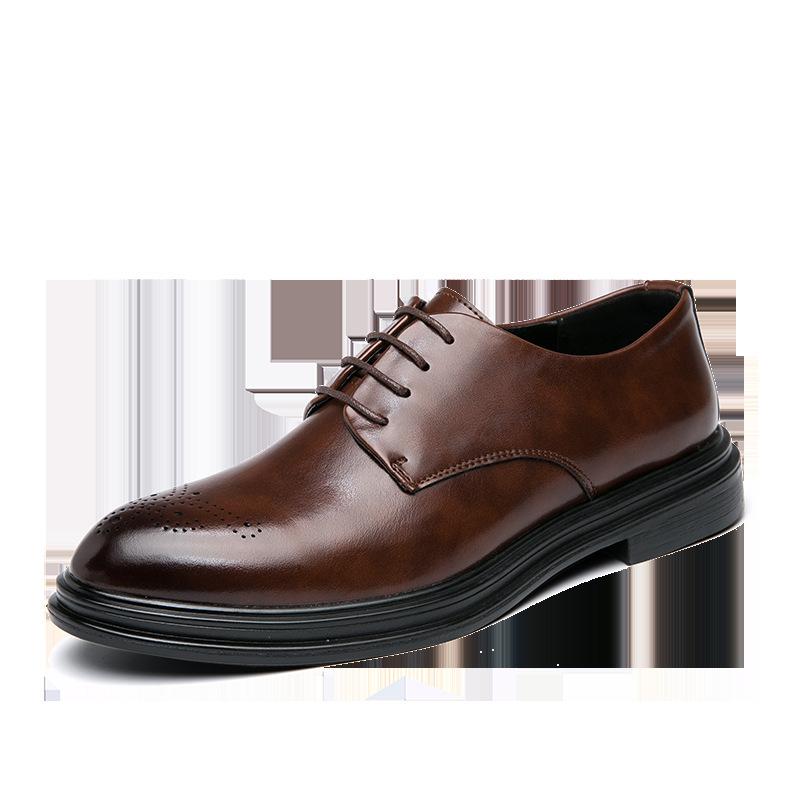 

Мужская обувь Модный тренд Подростковая уличная кожаная обувь Мужская обувь большого размера Брокги Резная Деловая Платье Повседневная обувь 46 коричневый