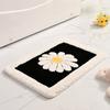 Inyahome Daisy Flower Bath Rugs Fluffy Soft Fiber Mat Non Slip Bathmat Plush Bathroom Rug for Bathroom Shower Room Floor Carpets