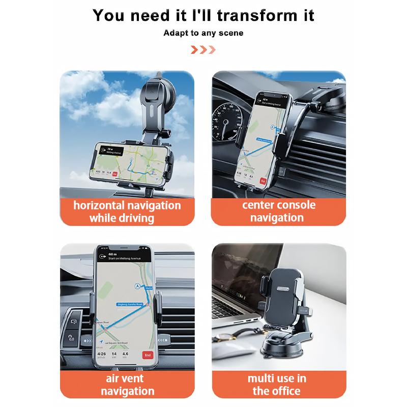 A29Car Phone Holder Stand Dashboard Mount 360° Rotatable Gravity Smartphone Holder With Extension Rod Bracket Gps Support