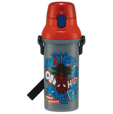 Skater Bouteille pour enfants Pop à eau directe, 480 ml, Boire, Plastique, Opération à une touche, Sûre, Japon, Comics Spider-Man, Garçons',