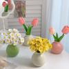Small Ceramic Vase for Dried or Artificial Flowers - Perfect for Office Desk, Washstand, Dining Table, or Home Decoration