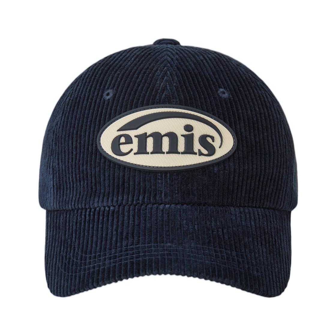 EMIS Rubber Patch Corduroy Ball Cap Navy ONE SIZE