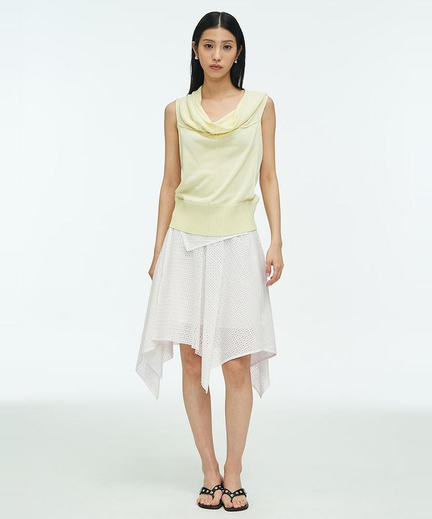 Anggae Eyelet Scarf Skirt White