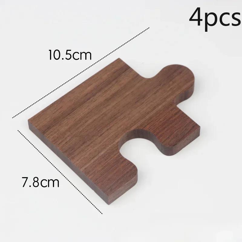1 Set Wooden Puzzle Coaster Wooden Japanese Tea Ceremony Tea Cup Holder Beech Insulation Pad Walnut Cushion Tableware Decor NEW