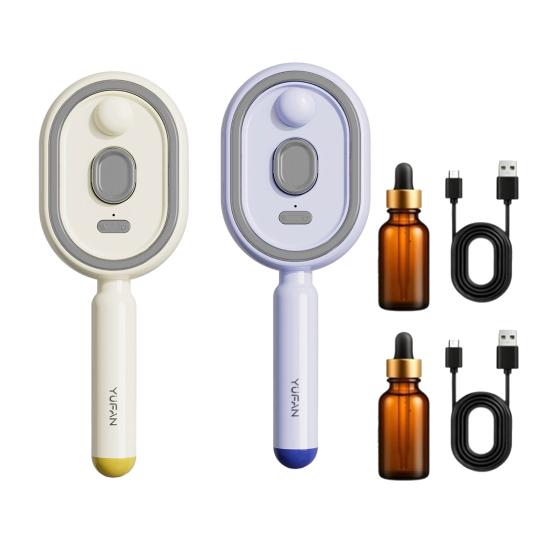 1/2Pcs Electric Spray Air Cushion Brush, USB Rechargeable Misting Massage Brush, Anti-Frizz Self-Cleaning Steam Comb for Dry Damaged Hair