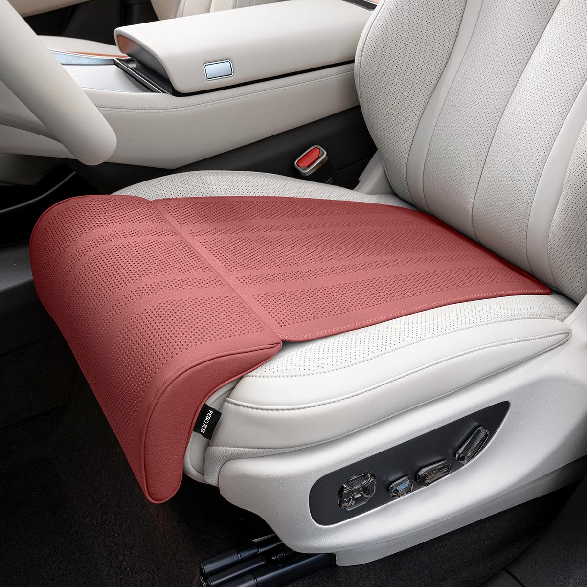 Land Rover Compatible Breathable Seat Cushion with Extended Leg Rest, Lychee Pattern, All-Season Universal Fit.