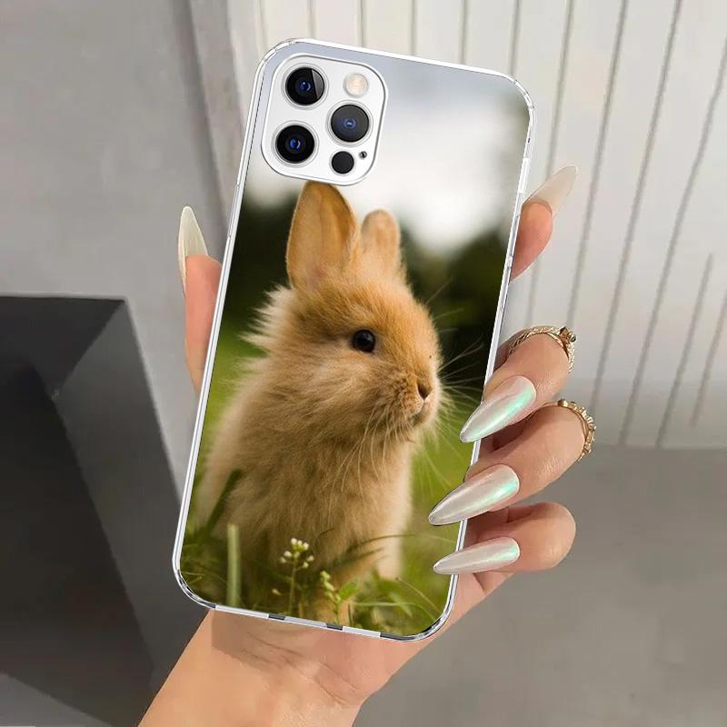 Cute Bunny Baby Rabbits Phone Case for Iphone 17 Air 16 15 Plus 14 13 Mini 12 11 Pro Max 16E 7 8 SE 2020 Soft Funda Print Shell