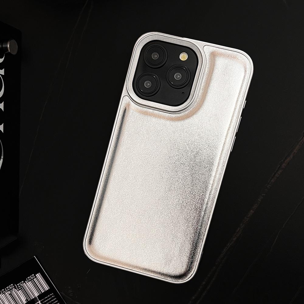 Silver Bulge Leather for Apple 11 Mobile Phone Case iPhone11promax Premium Sense 11 Solid Color 11 Hard 11