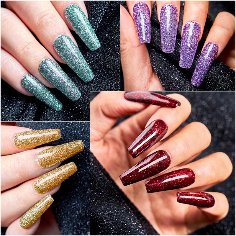 MEET ACROSS 5g/10g Dipping Nail Powder Set Nude Pink Dipping Glitter Powder System Kits Dust Nail Art DIY Decoration Natural Dry