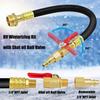 RV Winterizing Kit Water Line Blowout Adapter Fitting With Shut Off Valve, 12" RV Winterizer Blow Out Plug To 3/4" Garden Sprinkler Hose Faucet Boat