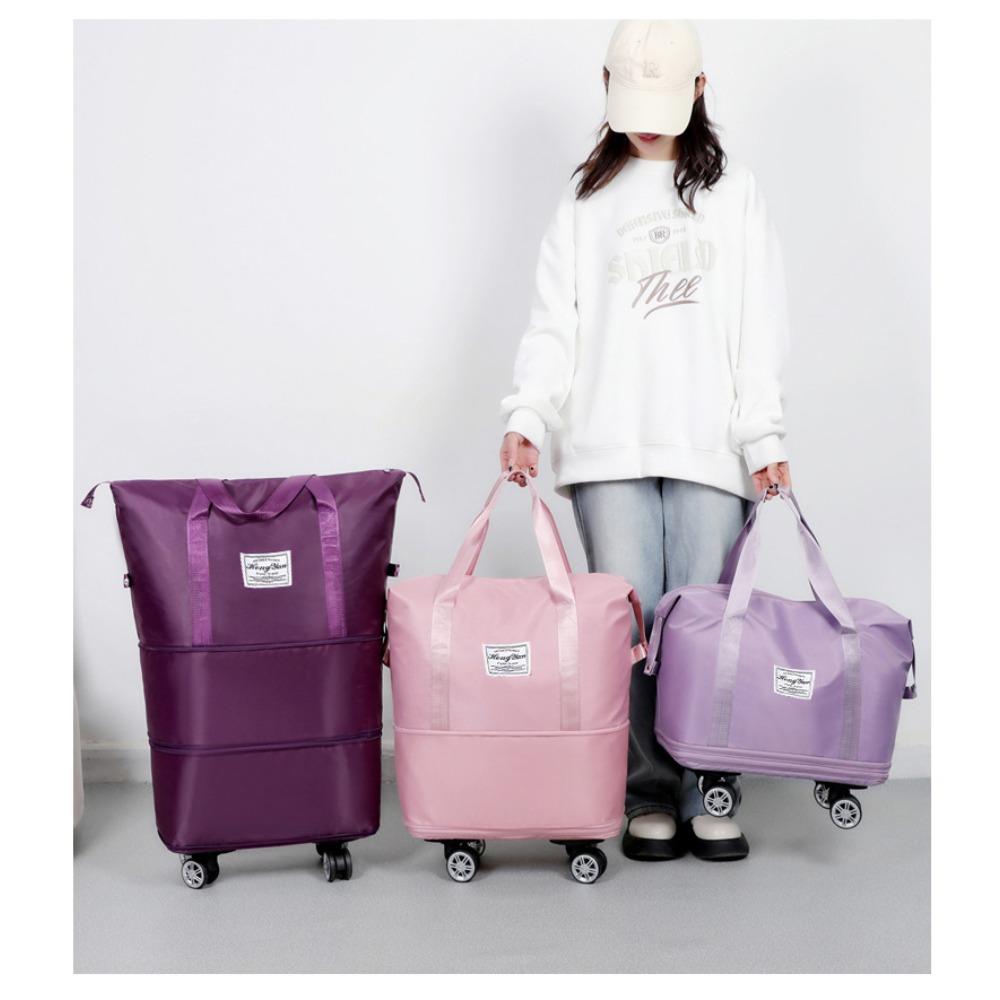 Folding Wheel Luggage Bags Lightweight Consignment Bag Portable Large Capacity Oxford Cloth Dry-Wet Separation Outdoor Yoga Bag