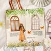 10 pcs Fabric patterned flower window non-stick hand-written material decorative stickers hand made Collage material