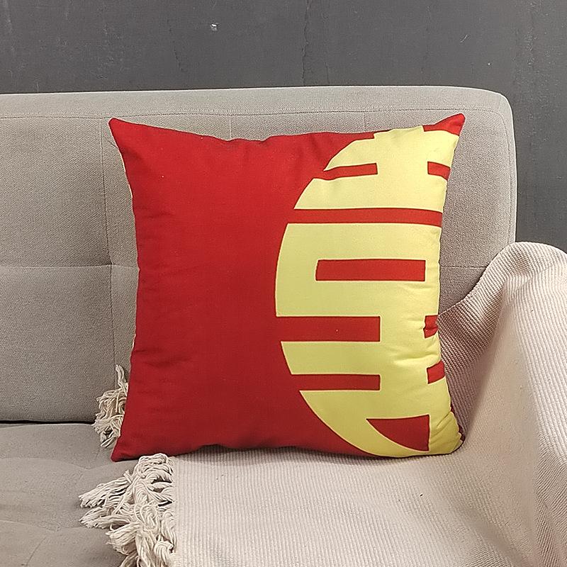 Hochzeitsdekoration Frischvermählt Rot Glückliches Wort Kissenbezug Hochzeitszimmer Dekoration Nachttisch Sofa Kissen Hochzeitszimmer Dekoration