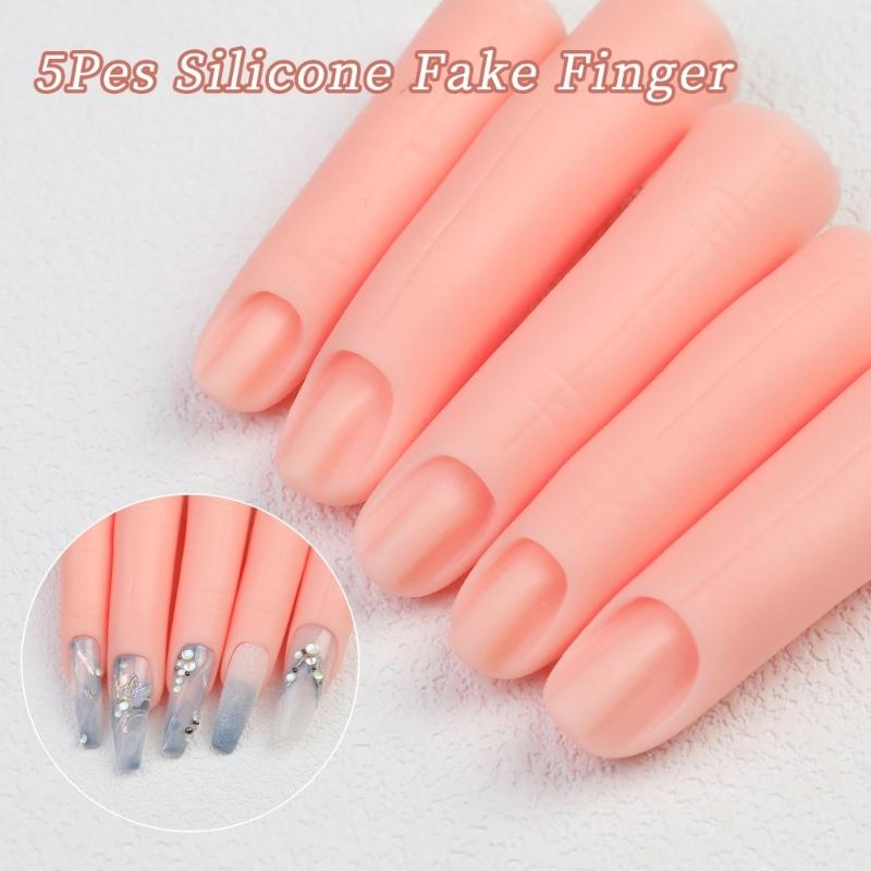 False Fingers with Magnet Practice Manicures False Fingers Silicone Practice Fingers Nail Supplies for Nail Enthusiasts