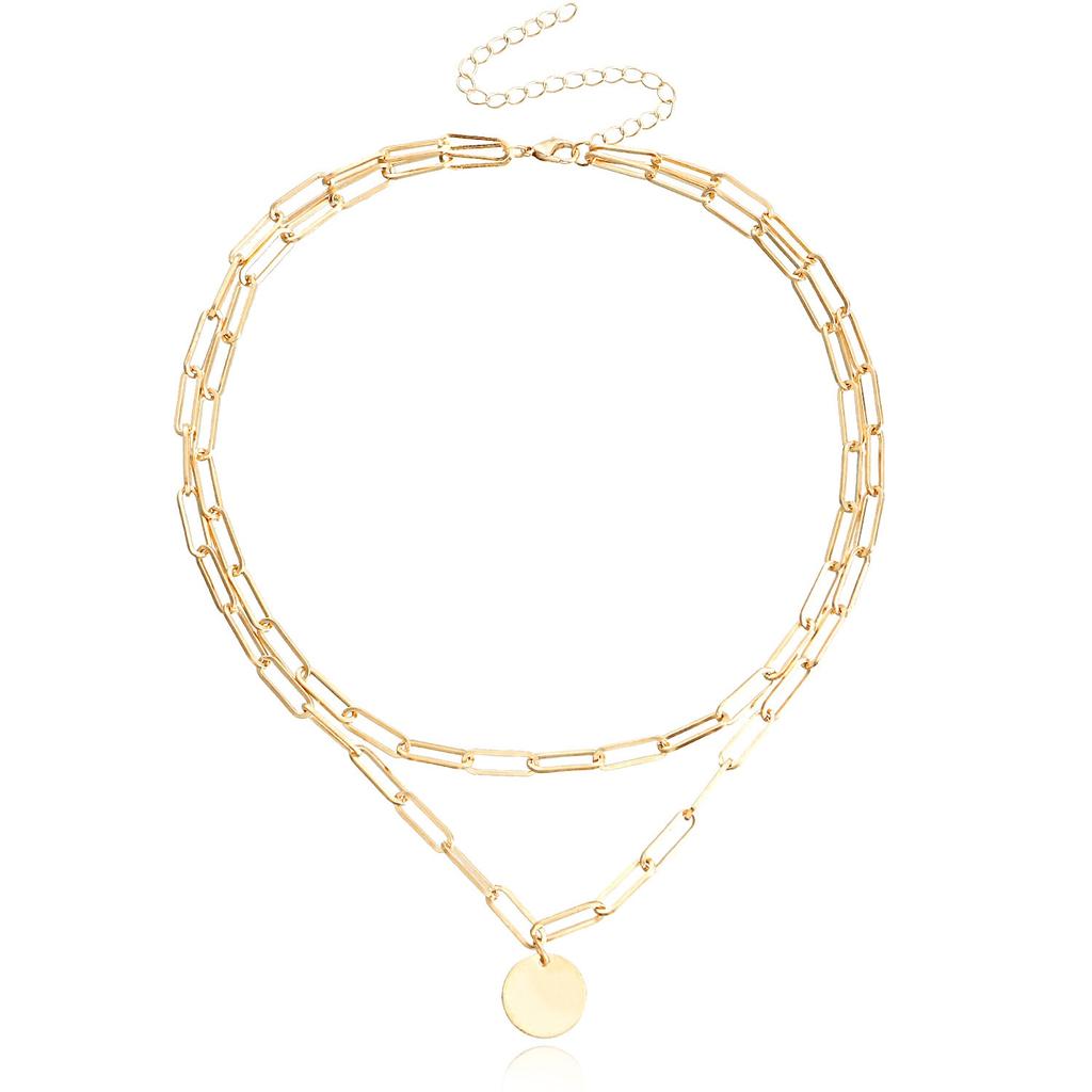 Vintage okrągły urok warstwowy naszyjnik biżuteria damska warstwowe akcesoria dla dziewczynek odzież estetyczne prezenty modny wisiorek 2022