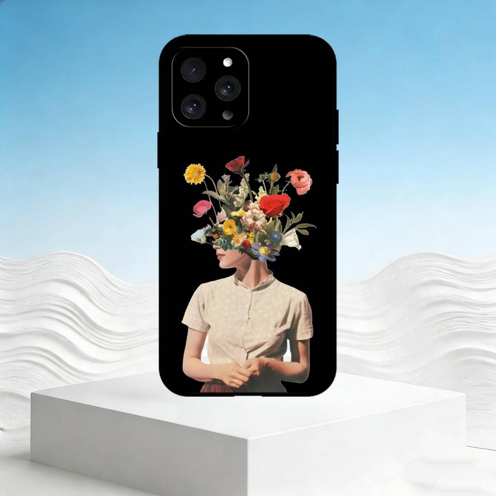 

R-Realistic art Phone Case For iPhone 17,16,15,14,13,12,11 Plus,Pro Max,SE4Soft Silicone Black Cover iPhone16pro