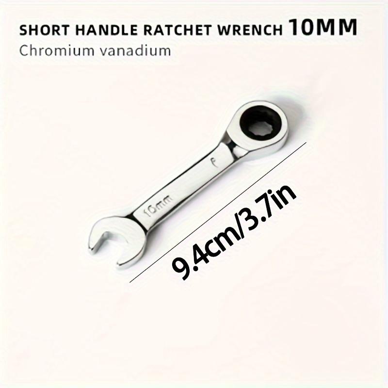 [Reversible Wrench] 6mm-19mm Reversible Combination Wrench | Short Handle Single Wrench, 72 Tooth Ratchet Socket Wrench Nut Maintenance Tool