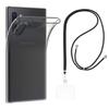 Case and Neck Strap for Samsung Galaxy Note 10 - Transparent Soft TPU Adjustable Black Cord Phonillico®