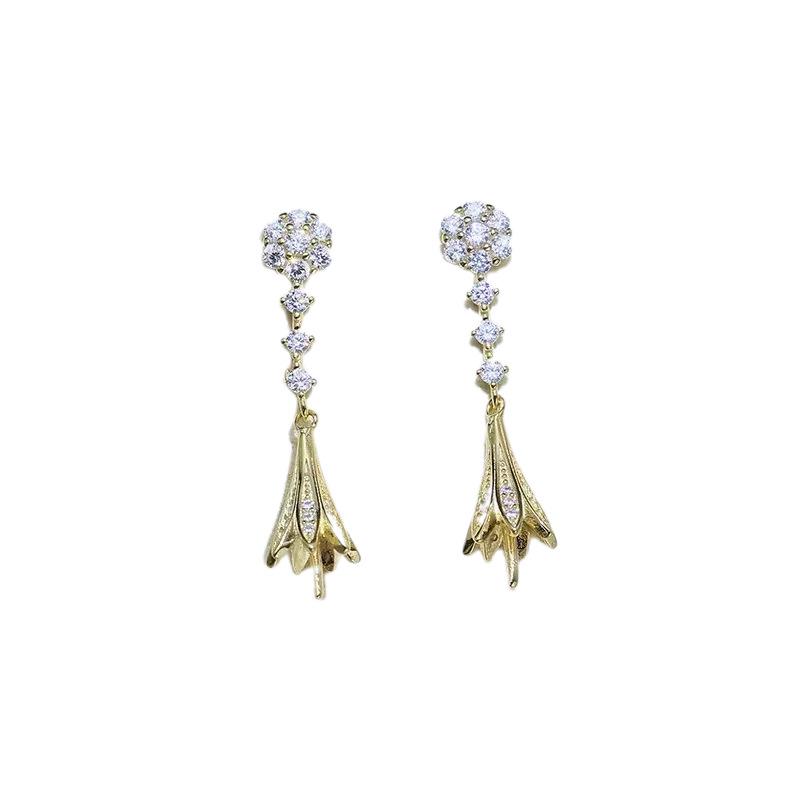 Elegant Pearl Stud and Zircon Tassel Necklace Set - DIY Fashion Jewelry