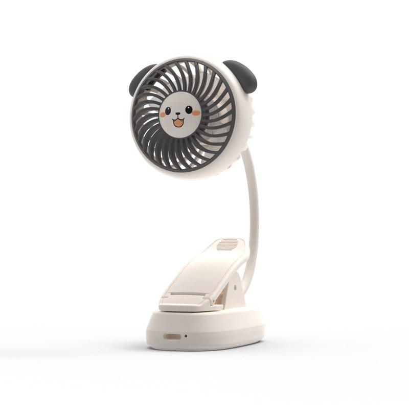 Cartoon Clipon Personal Usb Fan With Rechargeable Battery For Bedside And Desk Use