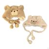 Cold Proof Blusher Bear Hat, Cartoon Animal Fashion Soft Lightweight Women Headwear for Hiking