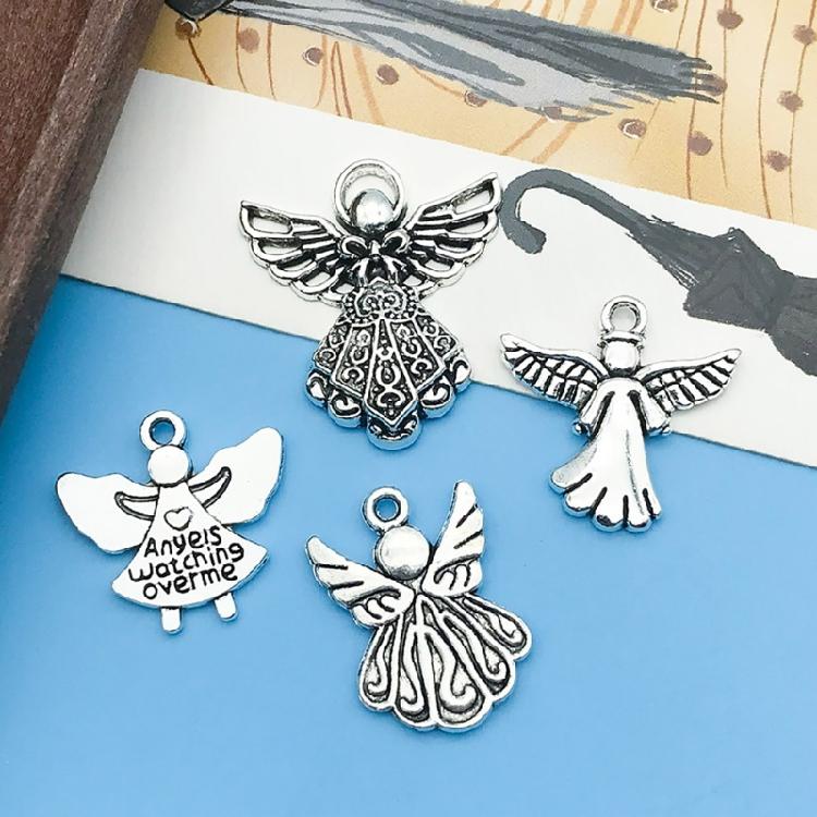 30pcs Delicate Angel Charm Pendant Elegant Angel Charm Pendants for Decorative Zippers and Handmade Jewelry