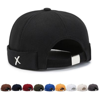 Cotton Brimless Docker Cap Washed Style Melon Beanie Cap Vintage Vintage Dome Hat  Boy Girls