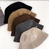 Wool Knitted Bucket Hat Women's Thickened Warm Casual Versatile Solid Color Hat Autumn and Winter Face Small Bucket Hat Tide