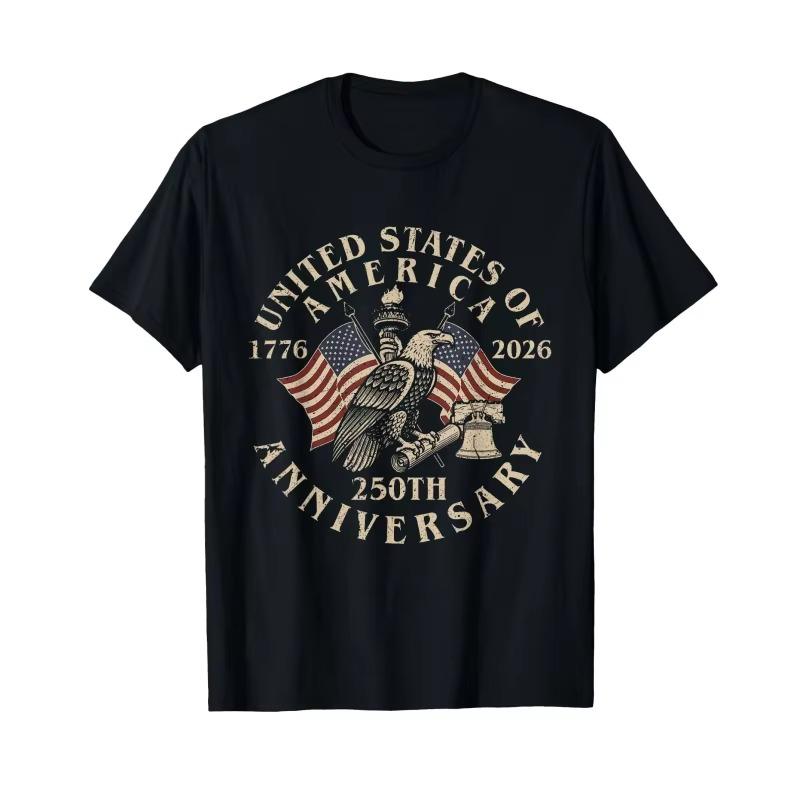 Vintage 250th Anniversary 1776 2026 Us Flag Bald Eagle T Shirt Unisex Patriotic Liberty Freedom Short Sleeve Tops