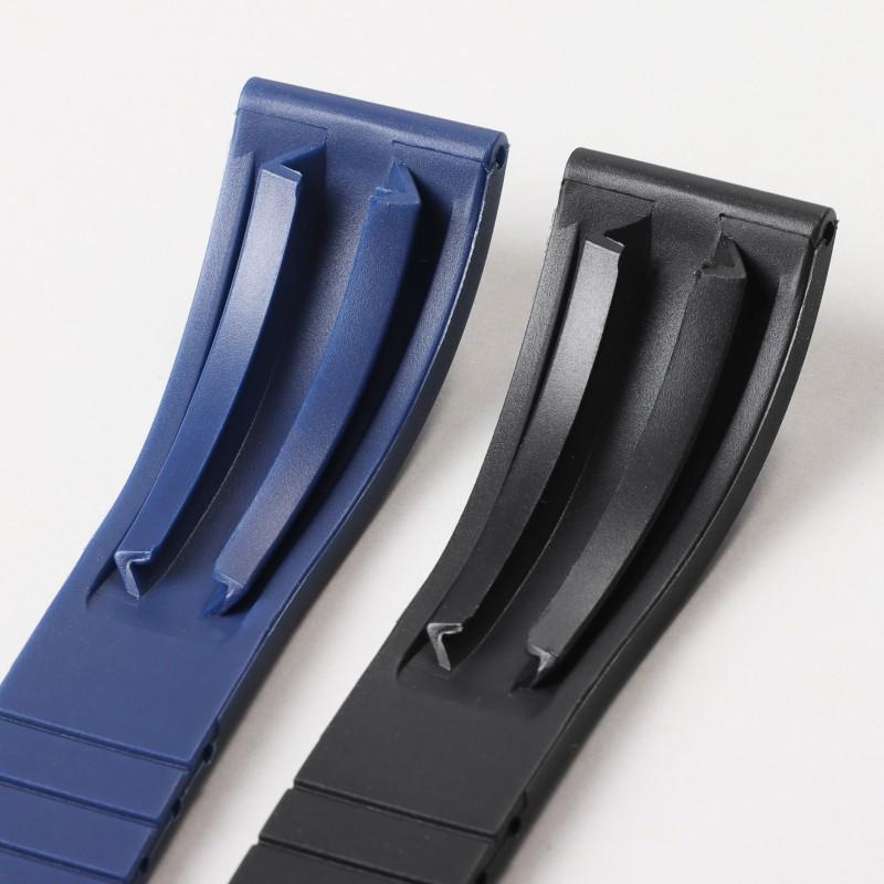 Pulseira de Silicone Compatível com Rolex para Submariner, Yacht-Master, Explorer – Sem Logo, Boca Reta, Preto/Verde/Azul, 20mm