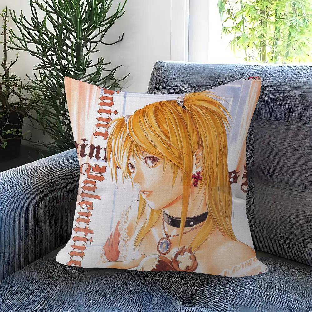 Anime Death Note Hororr Double-Sided Printed Pillow Cover Short Plush Suitable Living Rooms Bedrooms Sofas Throw Cushion Cover