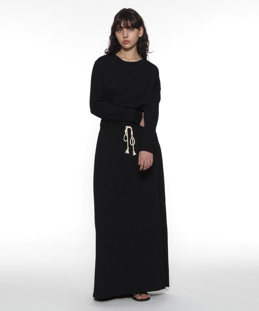 Partimento Woman Pwc Asymmetrical Drawstring Maxi Dress_Black