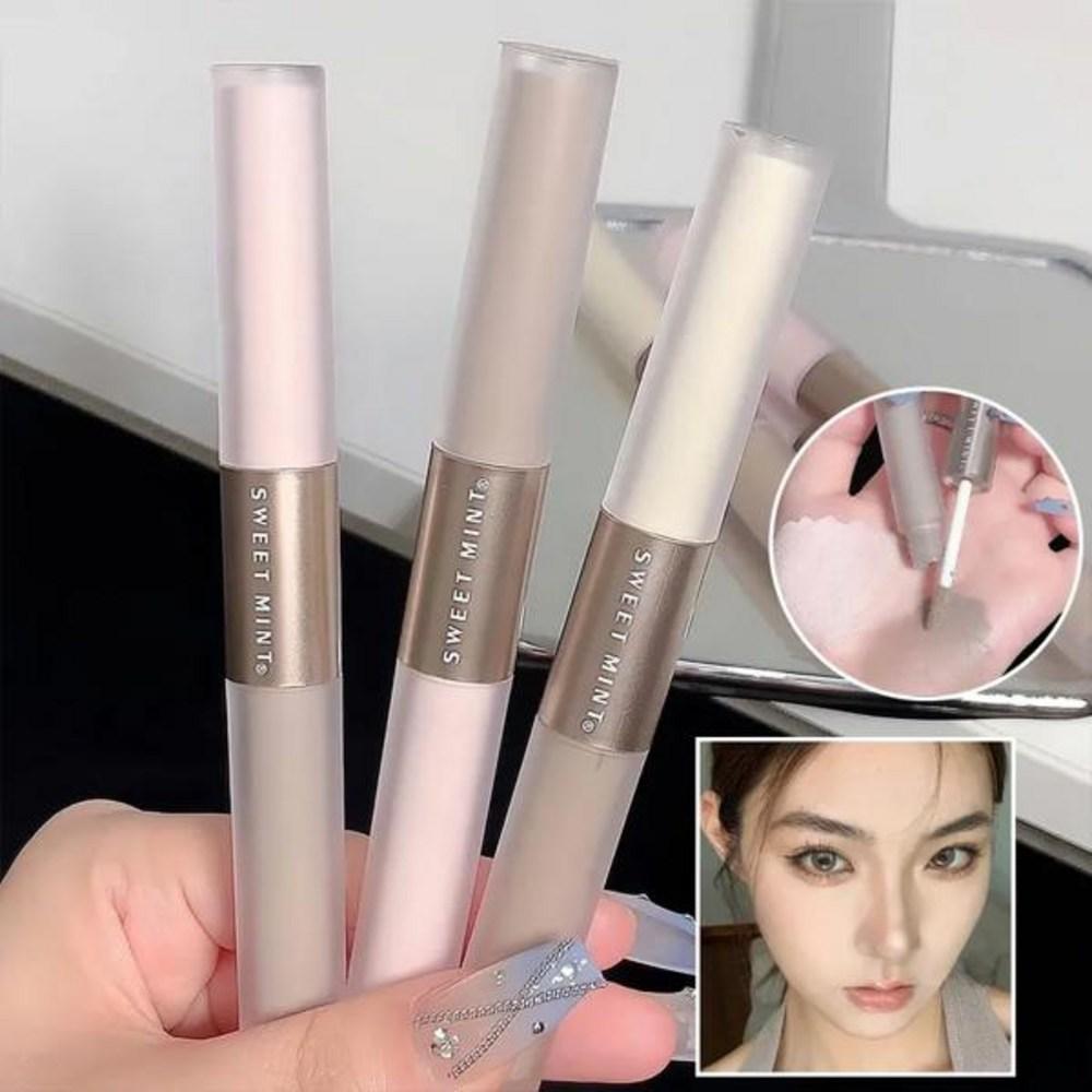 Highlighter Liquid Contouring Bronzer Stick Warm Skin Tone Brown Nose Shadow Contour Matte Face Makeup 2 in 1, 01 Highlighter