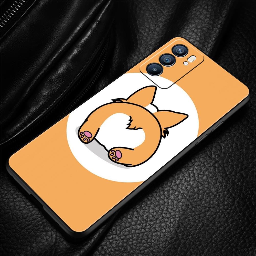 Cute Corgi Dog Phone Case For Oppo A17 A31 A54 A57 A78 A79 A98 Find X5 X6 Reno 6 7 8 10 11 12 13 F Pro 5G Soft TPU Cover Fundas