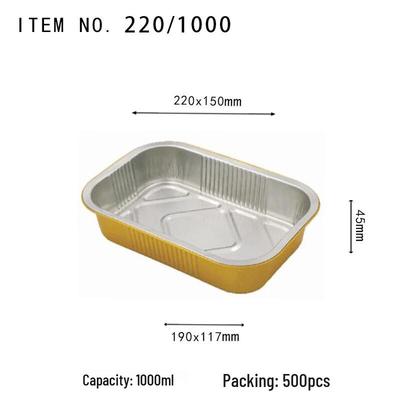 Goldener Runder Einweg-Aluminiumfolien-Takeaway-Behälter