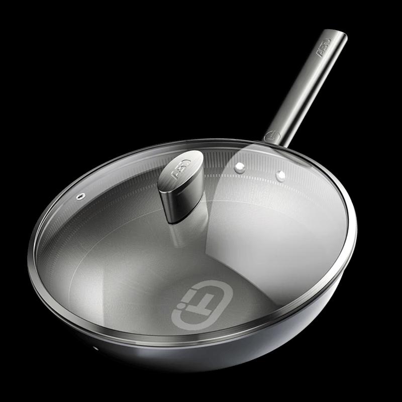 ASD 32cm Pure Titanium Non-stick Flat-Bottom Wok