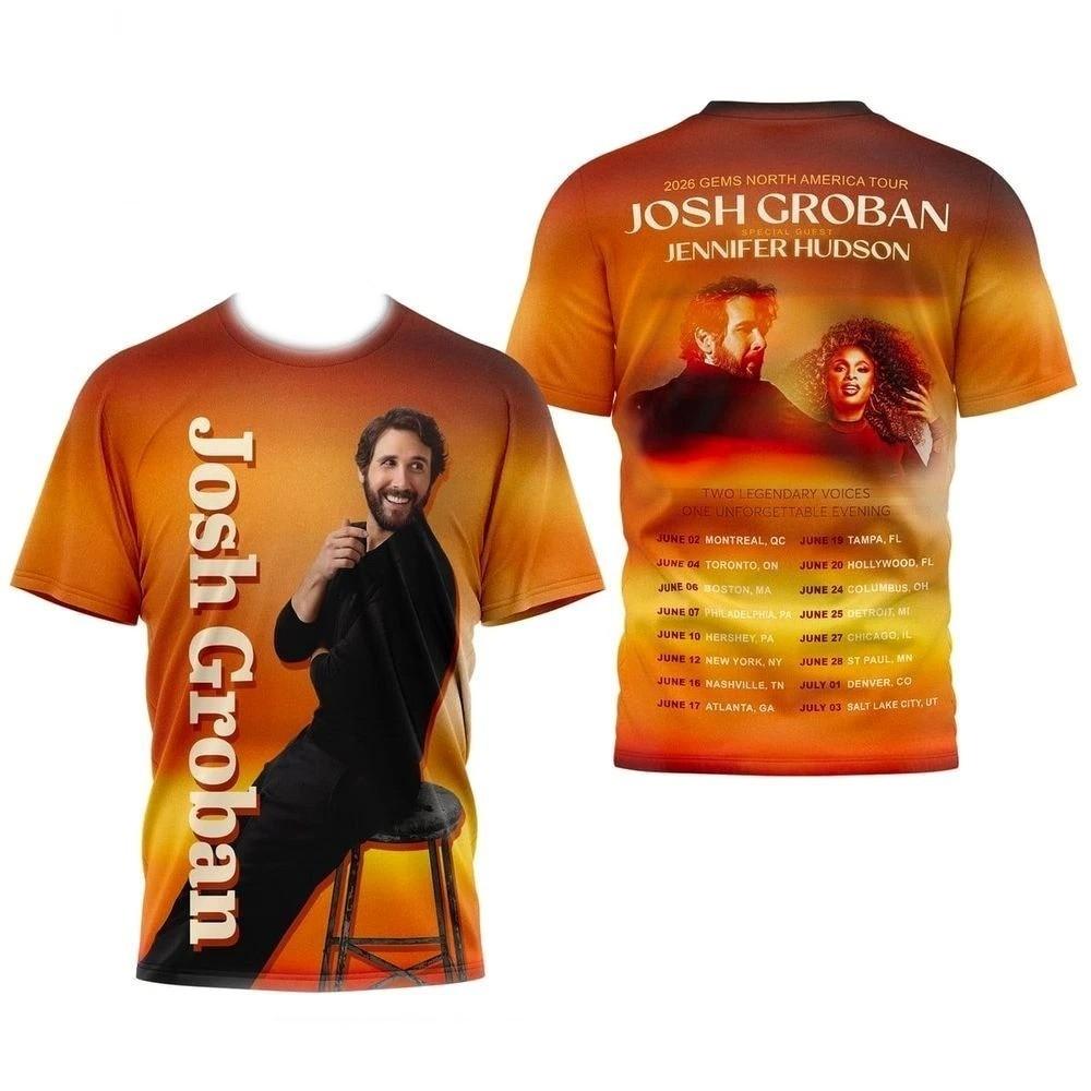 Josh Groban 2026 Gems North America Tour3D T-Shirt PP2910
